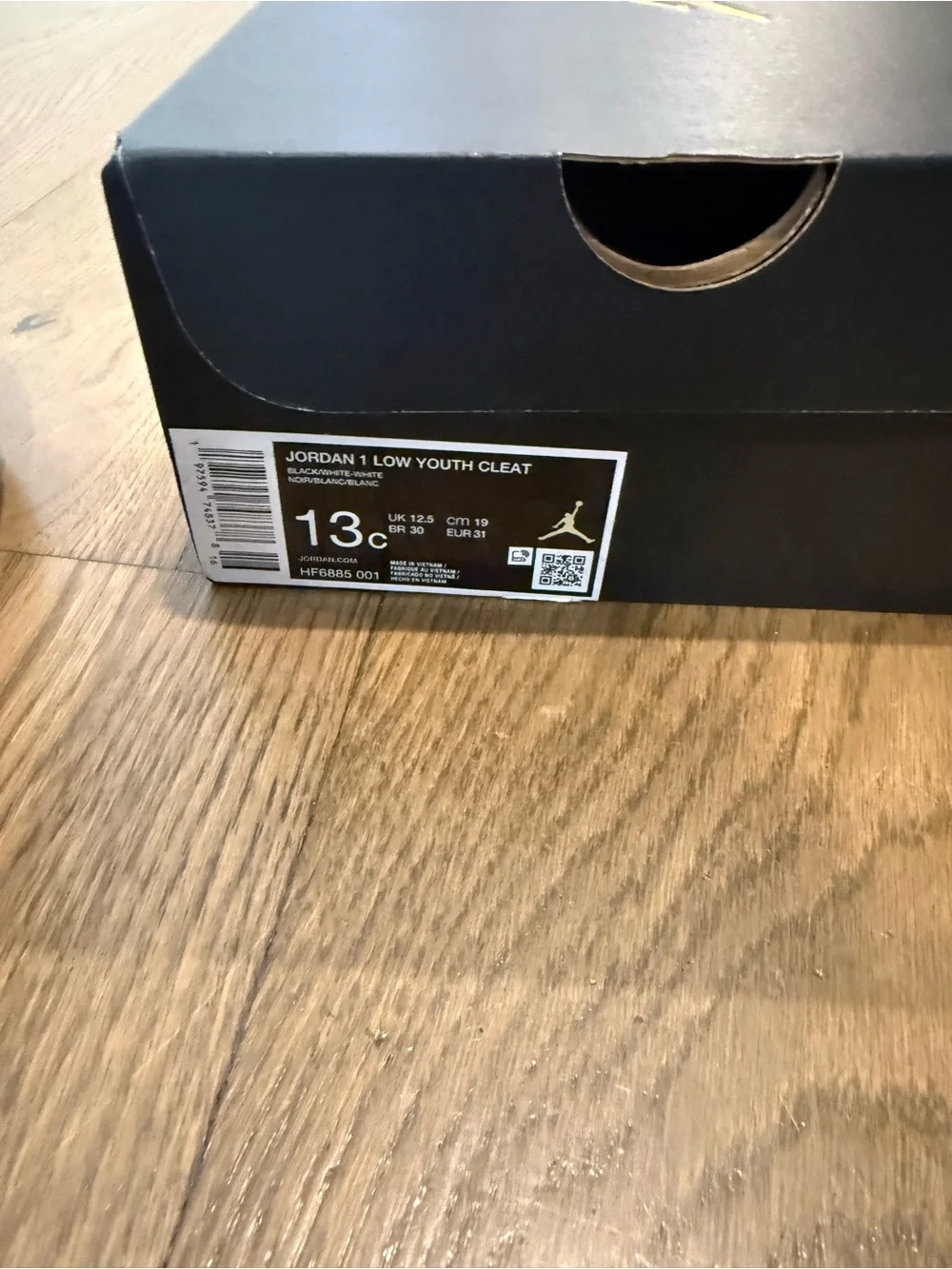 Nike Jordan 1 Kids' Black and White Multisport Cleats - 13c